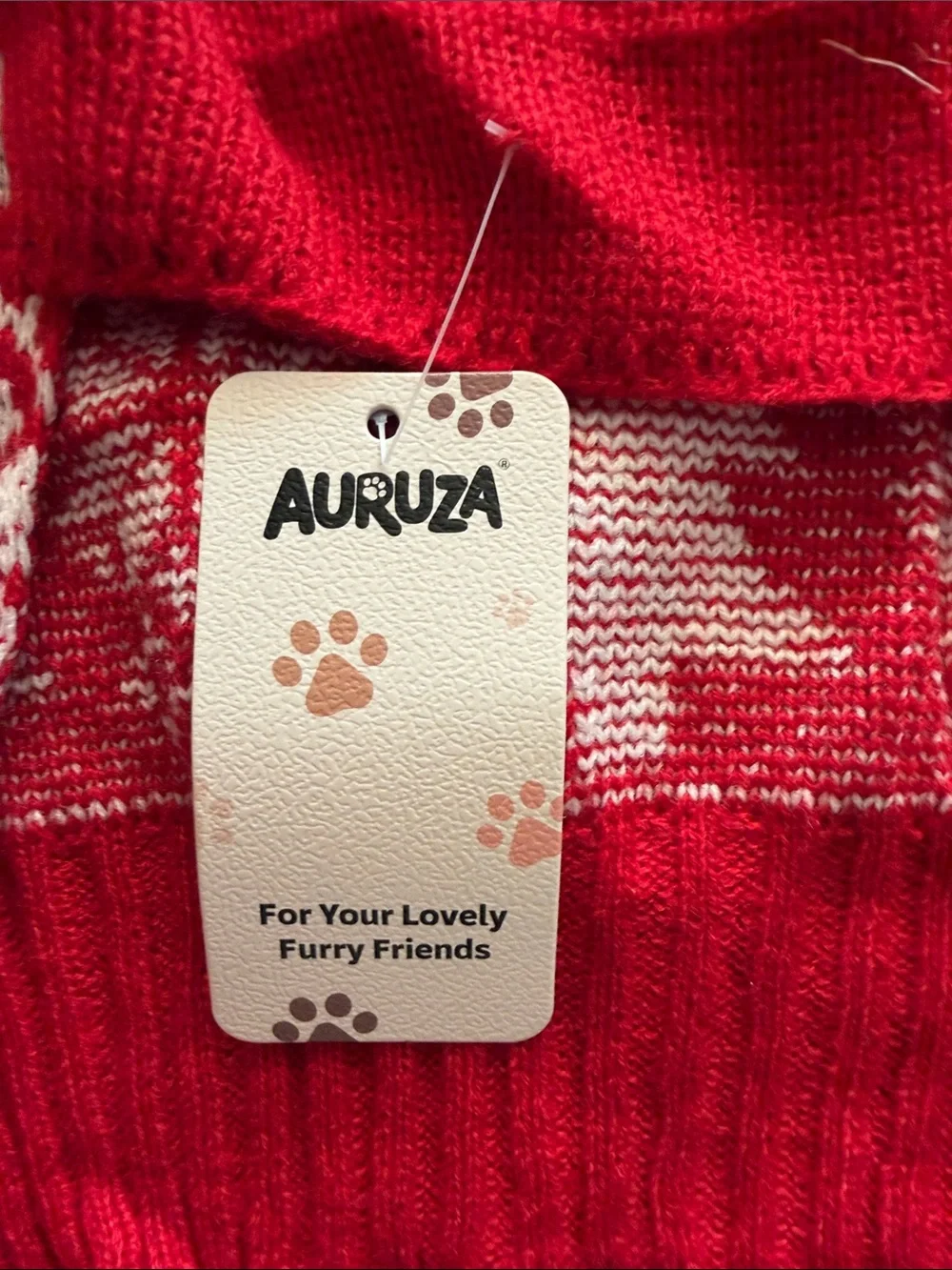 Festive Red Reindeer Knit Dog Sweater - Unbranded